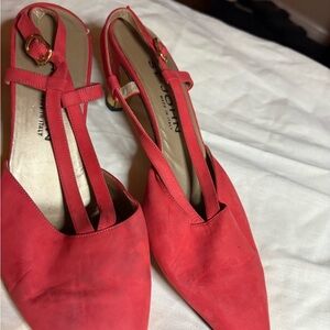St. John Red Slingback Heels